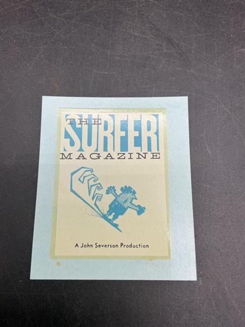 Vintage The Surfer Magazine John Severson Original Water Slide Decal 1960s