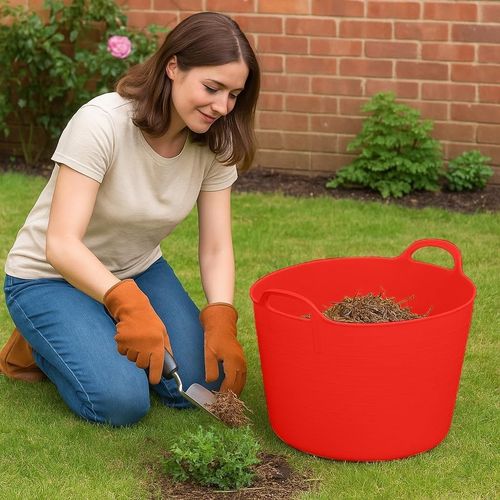 Heavy Duty Flexi Tub Builder Bucket With Handles Garden Trug Mixing Container — image 4