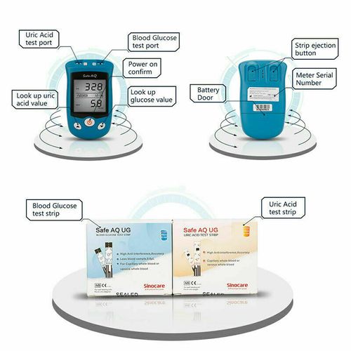 Sinocare Blood Glucose Uric Acid Meter Gout Test Strips Lancet — image 10