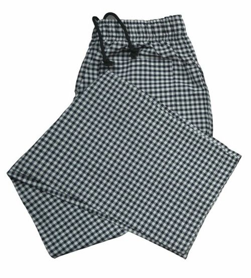 New Chef Trousers Check 100% Cotton 3 Pockets Elasticated Chef Check Trousers UK