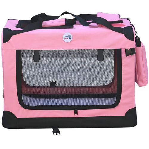 HugglePets Fabric Dog Crate Puppy Carrier - Cat Travel Cage Carry Pet Bag 4 Size — image 4
