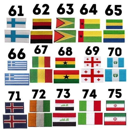 National Country Different Sizes Flag Iron On Patch Embroidered Sew On Badge