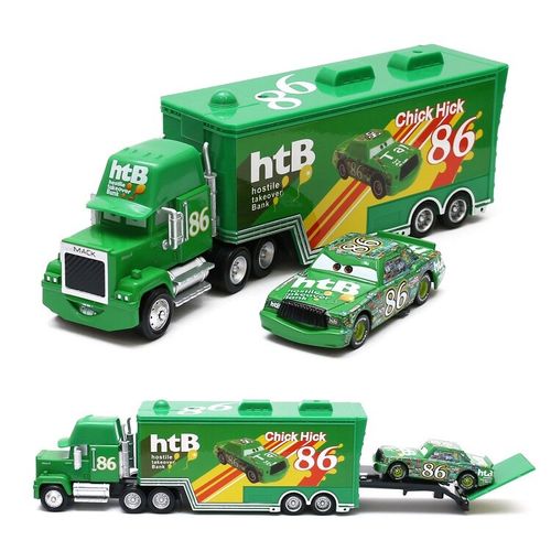 Disney Pixar Cars NO.86 Chick Hicks & Mack Truck Toy Car Loose Kids Toy New — image 1