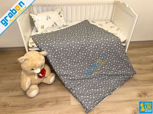 100% COTTON BEDDING SET FOR Cot, Travel Bed, Duvet Cover&Pillowcase 90cm x 120cm — image 19