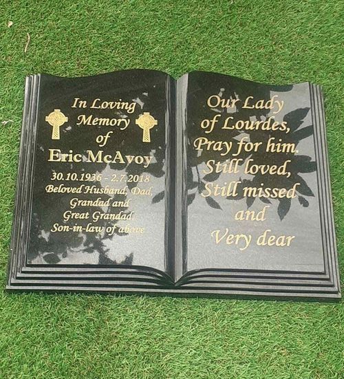 PERSONALISED HEADSTONE OPEN BOOK BIBLE GRAVE PLAQUE GRAVESTONE  FLAT HEADSTONE — image 5