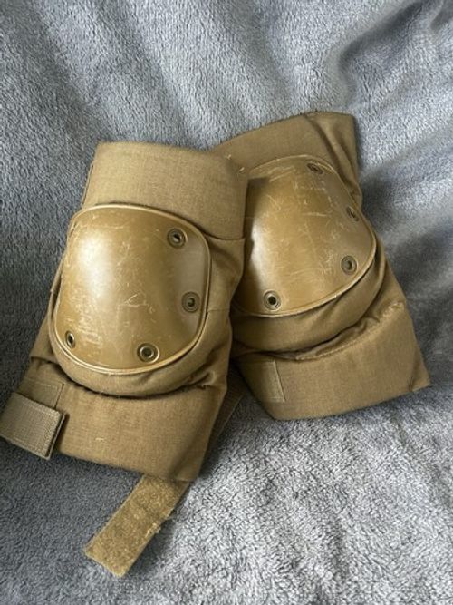 Tan Tactical Paintball Knee Pads Pair Protective Gear Adult One Size British