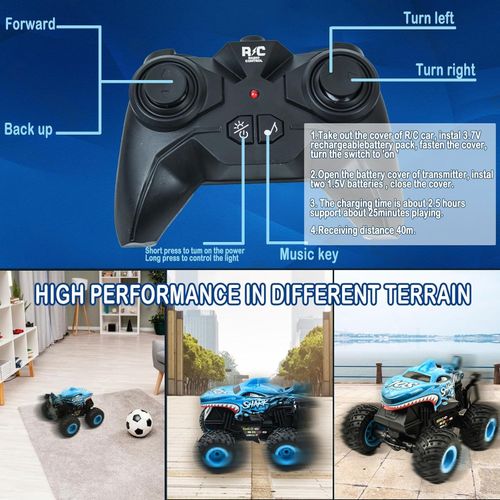 Remote Control Cars Toy Shark RC Monster Truck Toy Vehicle Electric Off Road Car — image 3