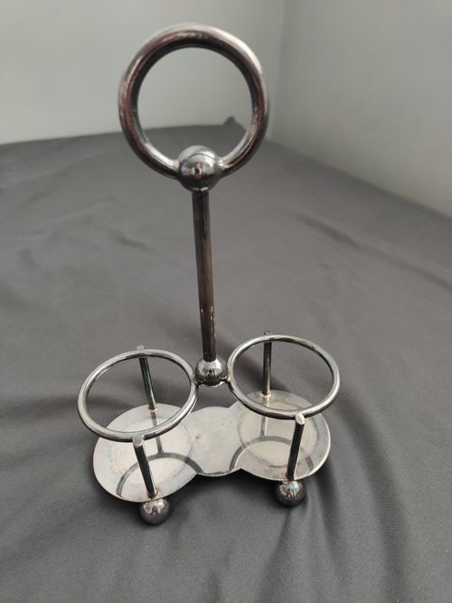 Mappin & Webb Silver Plated Copper Round Serving Plate Shakers Stand Postons — image 8