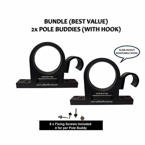 Water Fed Pole Holders – Pole Buddy Heavy Duty Van Storage Brackets with Hook