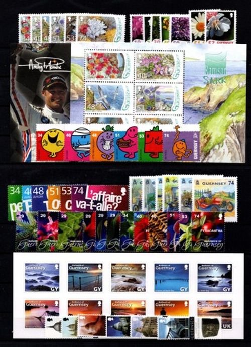 GUERNSEY 2008  COMPLETE YEAR SET  COMMEMORATIVES  8 SETS + 2 MINISHEETS  MNH