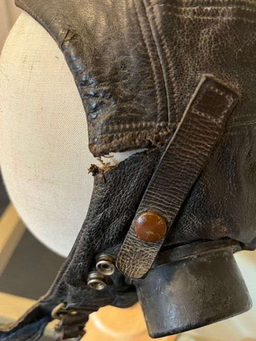 WW2 RAF First Pattern C Type Leather Flying Helmet Aircrew Pilot Original — image 5