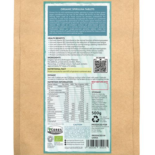 500G 100% ORGANIC SPIRULINA (1,000 x 500MG) TABLETS IMMUNE BOOSTER MULTIVITAMIN — image 2