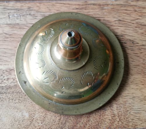 Brass Decorative Ornament Kettle Tea Pot With Hinged Handle & Ring Shaped Stand — image 14