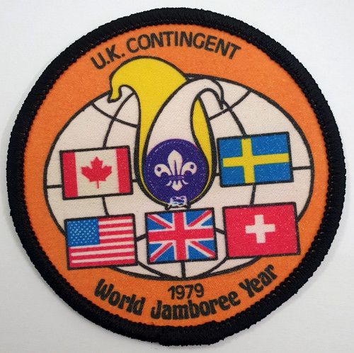 United Kingdom Contingent 1979 World Jamboree Dalajamb Badge Patch. Boy Scouts