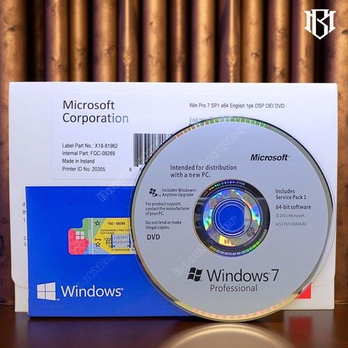 Microsoft Windows 7 Professional 64-Bit - Full Version - Sealed DVD