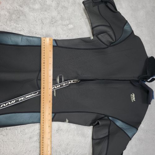 Prolimit Steamer Shorty Wetsuit 50/M Mens 3/2mm Back Zip Surf Dive Black Blue — image 8