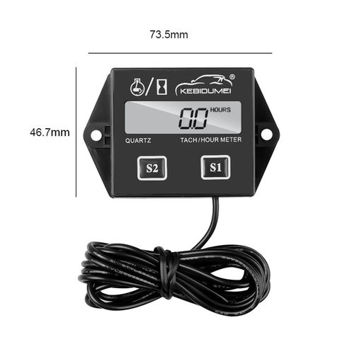 Inductive Tachometer Gauge Engine RPM Meter Engine Tach Hour Meter Digital — image 1