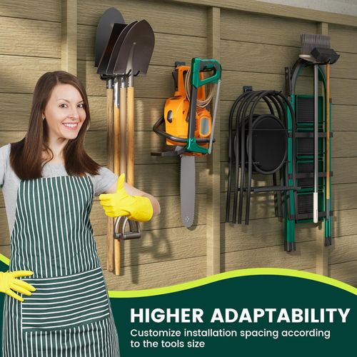2x Heavy Duty Garden Tool Storage Rack Wall Mounted Garage Shed Organiser Hooks — image 6