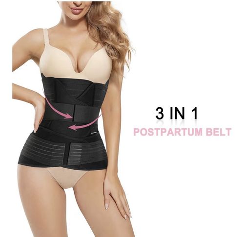 Black 3-in-1 Postpartum Maternity Support Belt Wrap for Postpartum Support — image 2