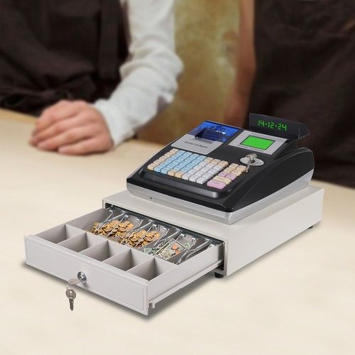 Electric Cash Register Shop Simple Till System Lock & Key Till Drawer & Insert