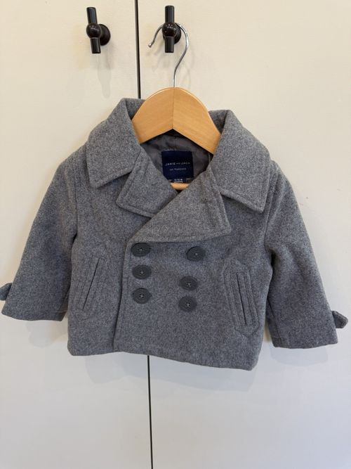 Janie and Jack Grey Wool Peacoat, 12-18 Months — image 4