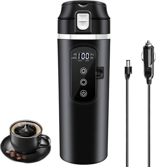 12V/24V Electric Kettle Car Heating Cup 500ml Thermos With Smart Touch Screen .
