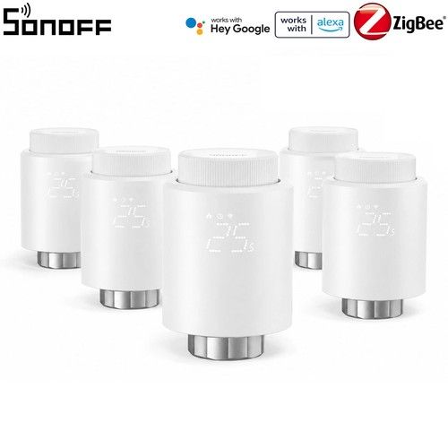 5 Packs SONOFF Zigbee Thermostatic Valve TRVZB Smart Radiator Heating Thermostat