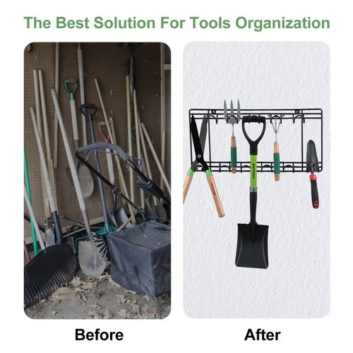 Garden Tool Rack Garage Tool Organiser Holder Wall Mount Heavy Duty Hook Storage — image 7