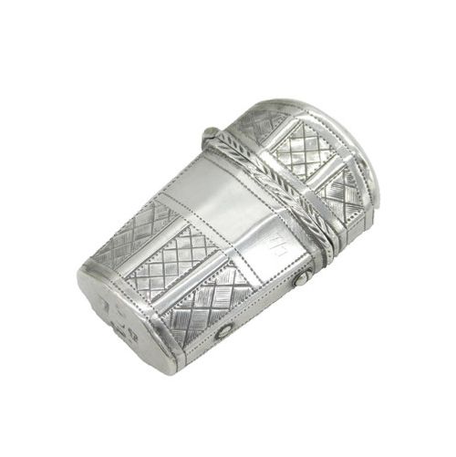 George III Sterling Silver Crossed Pattern Sewing Etui Antique 1807 Birmingham