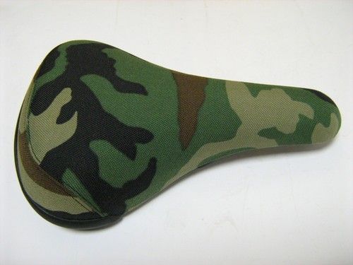 Bicycle Seat Wheelie Cruiser Commute for MTB BMX - GREEN BROWN BLACK CAMO SADDLE