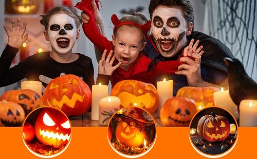 Halloween Pumpkin Carving Stencil Tool DIY Garden Sculpting Decor Party Kit Set — image 5