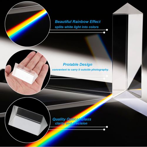 4Pcs 50mm/2 Inch Triangular Prism Glass Optical Rainbow Prism Clear — image 3