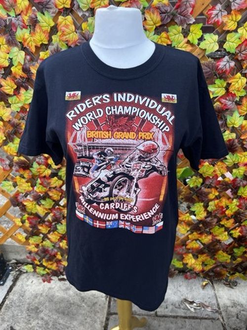 Rider’s Individual World Championship Black T-shirt Gildan Size L  2001 Speedway