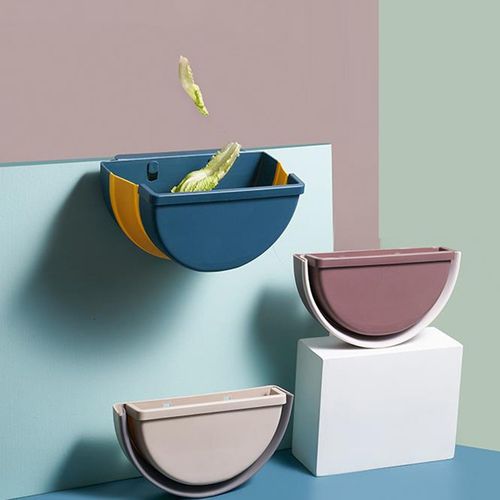  3 Pack Waste Basket Folding Rubbish Bin Hanging Trash Container Wall — image 5