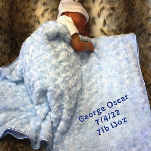 Personalised Baby Blanket Embroidered Soft Luxury Fluffy Newborn Babies Gift — image 3