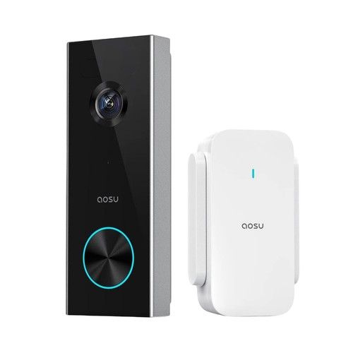Aosu Video Doorbell Pro And Wi-fi Homebase, 2K QHD, Works With Alexa & Google