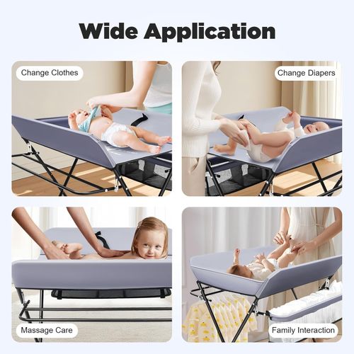 Folding Baby Changer Unit Changing Organizer Table Nappy Diaper With Storage — image 3