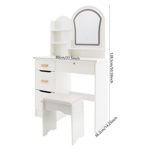 Minimalist Dressing Table, Makeup Dressing Table with LED Lights, Vanity Table — image 2