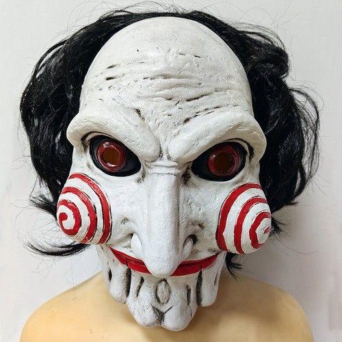 Costume Scary Billy Jigsaw Saw Movie Mask Latex Mask Halloween Puppet Cosplay
