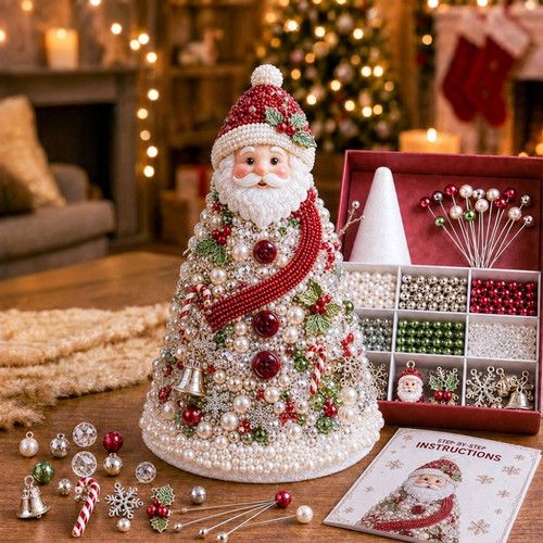 CHRISTMAS THEME CRAFT TREE SET CHRISTMAS TREE BEAD DECOR KIT BEGINNER FRIENDLY