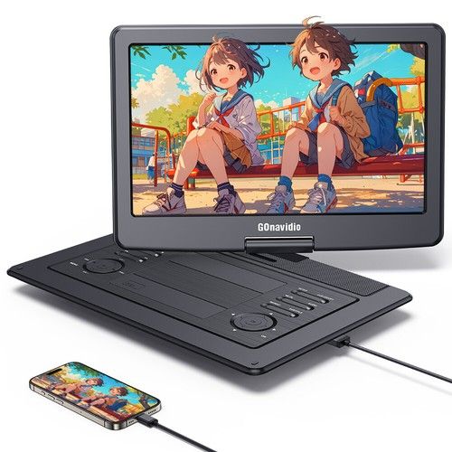 19" Full HD 1080P Portable DVD Player 16" Large Screen HDMI 6 Hours Battery USB