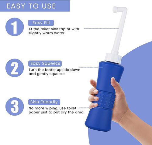 Portable Bidet 500Ml Blue Peri Bottle with Waterproof Pouch and Cap ? PP + TPR,  — image 5