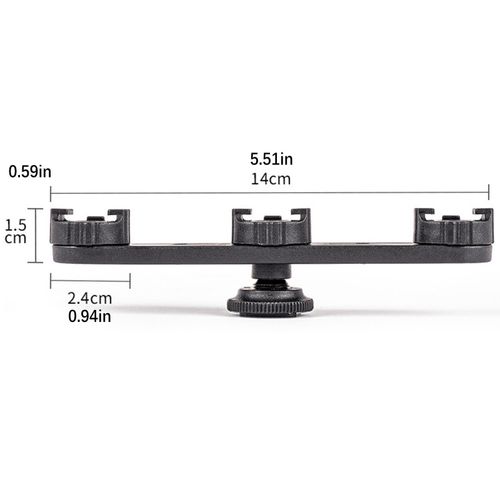 Plastic Camera Triple Hot Shoe Mount 3 in 1 Adapter Bracket Holder Support — image 7