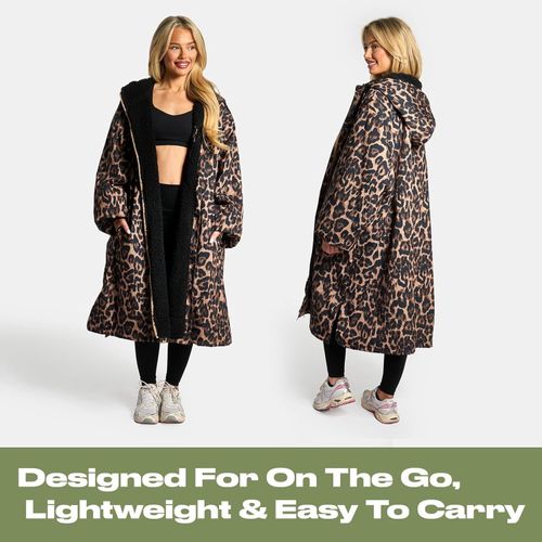 Oversized Stylish Drying Robe for Adults - Leopard Print, Waterproof & Warm — image 4