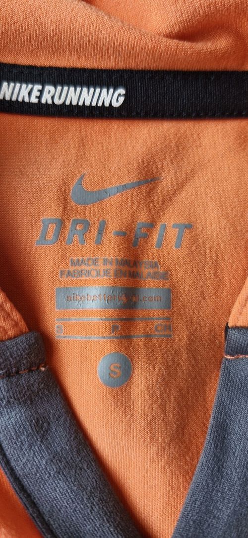 Nike Dri-fit Running Long Sleeve With Hoodie Orange UK Size S — image 2
