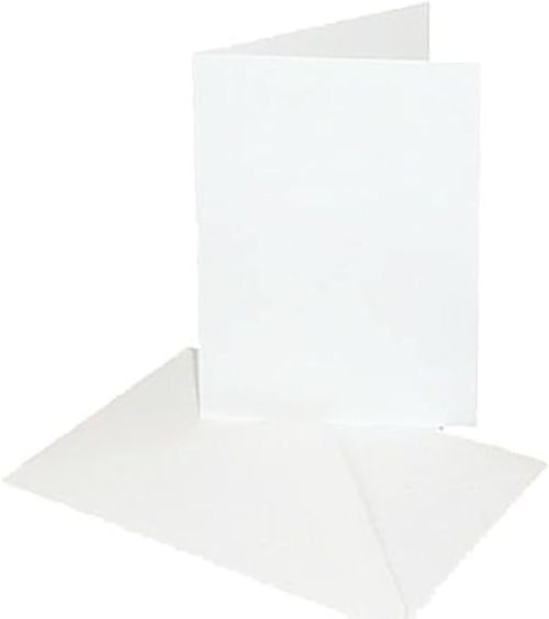 A5 White Card Blanks & C5 Envelopes - 300gsm Card Pre-Creased For Easy Folding — image 2