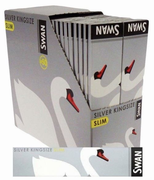 Swan Silver Kingsize Slim Cigarette Rolling Papers | Full Box of 50 Booklets — image 3