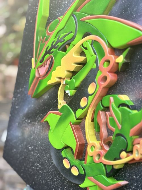 3D Pokémon Rayquaza Dragon Contemporary Art Painting, Unframed Single Piece — image 2