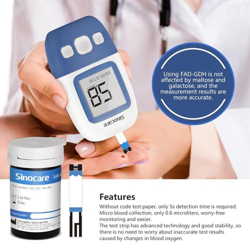 sinocare Safe AQ Angel Diabetes Strips/Blood Glucose 1 count (Pack of 100)  — image 4