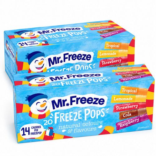 Mr Freeze Ice Pops - Assorted Flavours - 20 -160 ice lollies x 45ml Freeze Pops